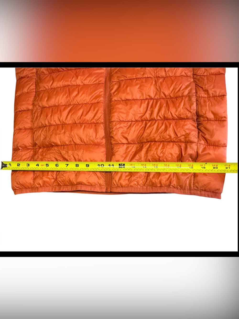 Old Navy Full Zip Puffer Vest Jacket Coat Sleeveless Orange Size Medium - Picture 4 of 8